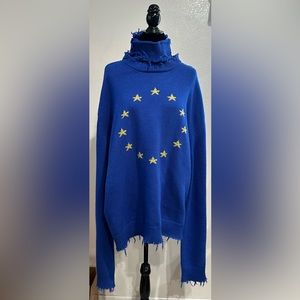 Vestments Blue Chunky Star Sweater S